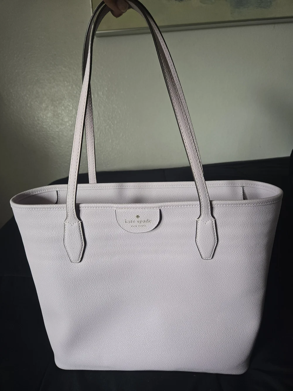 kate spade pale pink pebbled leather tote